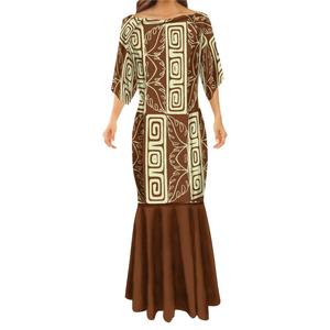 Low Price <strong>Custom</strong> Papua New Guinea Mermaid <strong>Dress</strong> Pacific Island Art Design Long Bodycon Fishtail <strong>Dresses</strong> Plus Size Women Clothing - Product Image 2
