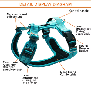 Rompi anjing besar modis baru 2025 tali dada nilon lembut dapat disesuaikan klip depan reflektif leher gesper bantalan - Product Image 3
