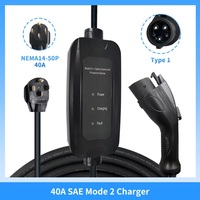 Chargeur de voiture électrique portable de niveau 2, 9 kW, 40 A, SAE J1772 Type 1
