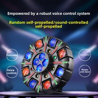 Projecteur LED mobile 200W à 8 bras avec effets laser et stroboscopiques RGBW, activé par le son, pour discothèques, bars, mariages et événements