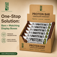 Emballage personnalisé pour barres énergétiques, sachet en Mylar pour collations nutritives, emballage pour barres protéinées sans gluten, faible MOQ 500 ensembles