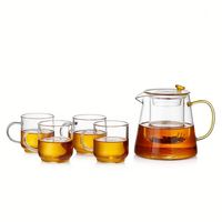 Théière en verre sans plomb écologique USSE avec infuseur amovible, capacité 600ml/750ml, pour café et thé, vaisselle simple et moderne