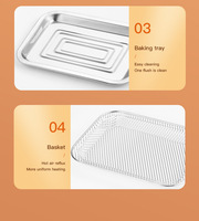 Chine Acier inoxydable 8L 10L 15L Friteuse à air numérique multifonctionnelle Maison Friteuse électrique Chaude Sans huile Forme carrée moderne