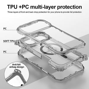 Beautyline magnétique 3 en 1 avec coins 2025 nouveau téléphone de luxe robuste personnalisé <span class=keywords><strong>pas</strong></span> <span class=keywords><strong>cher</strong></span> étui pour <span class=keywords><strong>Iphone</strong></span> 14 15 16 17 Pro Max - Product Image 4