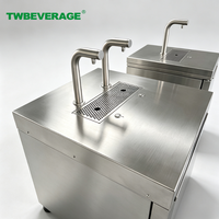 Distributeur de boissons commercial automatique en L à double robinet, contrôle du volume quantitatif, robinets en acier inoxydable, électrique