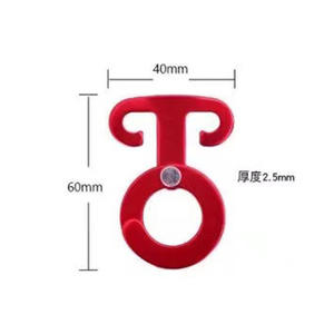 ตัวล็อคเชือกอลูมิเนียมอัลลอยสำหรับตั้งแคมป์กลางแจ้ง ขนาด 6x4.2 ซม. สีแดง ตัวล็อคแบบสปริงสองหัวสำหรับยึดเต็นท์แบบแขวนเร็ว - Product Image 5