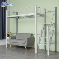 Lit superposé Loft en acier pour étudiants, Design Simple, avec armoire, bureau et casier bon marché