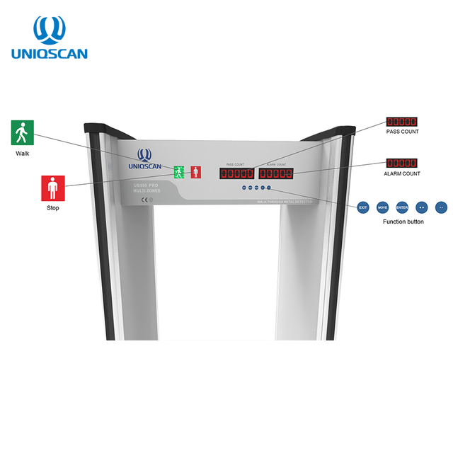 Walk Through Metal Detector Gate Door Frame UB500 Factory Price Time Adjustable Function Security UNIQSCAN