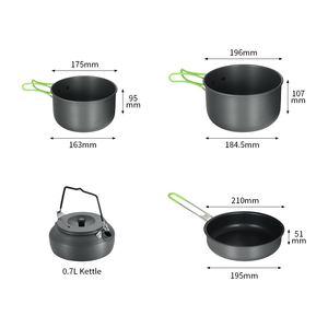Set di 5 Pezzi in Alluminio per Cucina all'Aperto, Migliori Utensili da <span class=keywords><strong>Campeggio</strong></span> Antiaderenti per <span class=keywords><strong>Campeggio</strong></span> in <span class=keywords><strong>Montagna</strong></span> - Product Image 3