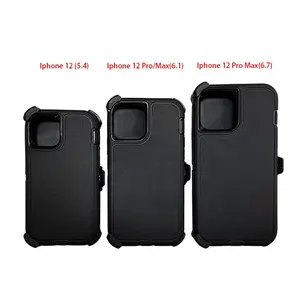 New Model 3 in 1 hard shockproof belt clip defender phone case for iphone 12 pro max