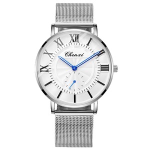 Montre de couple en acier inoxydable avec bracelet en maille, légère, style romain, pour hommes et femmes, idéale pour le commerce transfrontalier et les ventes en direct - Product Image 5