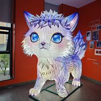 Lanternes de Noël imperméables de chat de dessin animé pour les parcs à thème et les centres commerciaux Lumières de fête pour les événements et les lieux de Thanksgiving