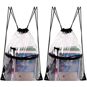 Mochila de PVC Personalizada con Cordón - Impermeable, Bolsillo de Malla, Cierre de Cremallera, Ideal para Regalos Corporativos - Product Image 2