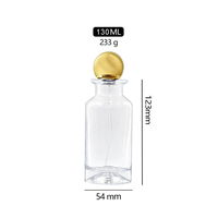 Flacon de parfum en verre transparent personnalisé de haute qualité, 130 ml, vide, avec bouchon en forme de boule