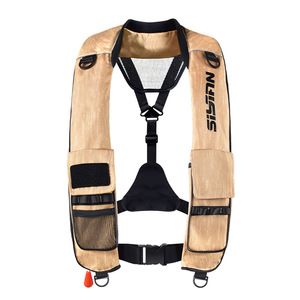 SISITN Automatic <b>Inflatable</b> Life Jacket 150n Buoyancy Khaki For Fishing Boating - Product Image 1