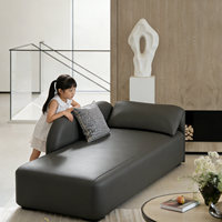 Canapé Chaise Longue en Cuir Patte de Chat, Design Luxe Léger, Oreilles d'Éléphant, Mobile pour Espaces Étroits, Garantie 10 Ans
