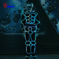 Costume de danse à fibres optiques LED, combinaison lumineuse RGB Tron pour spectacle sur scène, rave party, Halloween, spectacle en club