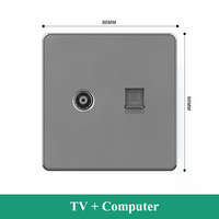 Enchufe multifuncional para el hogar, Panel gris de carga Usb poroso, 86, tipo 13A, estándar británico