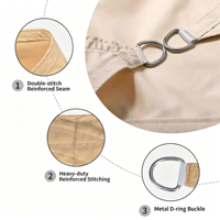 Auvent triangulaire pare-soleil en tissu Oxford robuste pour l'extérieur, protection contre le soleil et la pluie pour cours et jardins