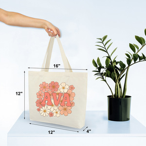 Cute Cartoon Canvas Tote Bag 41x31x10 Cm Large Capacity Student Shoulder Bag With Motivational Print Artistic Design - Product Image 3