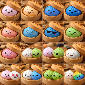 لعبة ضغط مخصصة على شكل خبز مطاطي بوجه مضحك، لعبة ناعمة لتخفيف التوتر من مادة TPR، هدية مثالية لحفلات الأطفال - Product Image 6