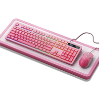 Keyboard dan Mouse Gaming Combo KM13 RGB Backlit Berkabel 104-Key, Plug and Play, 1600DPI, Tahan Air, Ultra Tipis untuk PC