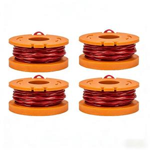 WA0010 WA0004 Lot de 4 bobines de rechange pour tête de coupe, fil nylon 1,6 mm 10FT/3,05M pour tondeuse Worx WG151 WG163 WG170 - Product Image 1