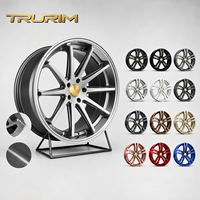 Jantes en alliage d'aluminium gris sur mesure Trurim 7-14 pouces à rayons fins modernes, capacité de remorquage GTR, pour rénovation/amélioration, neuves et sur mesure