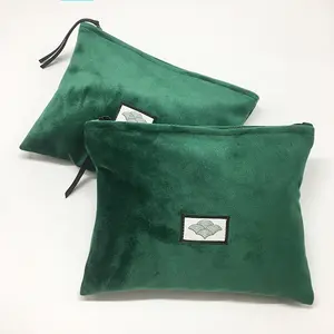 Borsa a mano in velluto borsa cosmetica con cerniera Logo stampato di lusso portafogli verdi per le donne borsa moda alla moda borsa estiva Mg Fashion