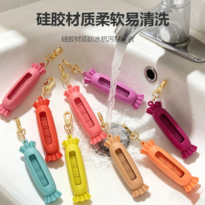 <b>Sweet</b> Silicone Lipstick Case With Ruffles Portable Lipstick <b>Bag</b> Protective Cover For All Seasons - Product Image 3