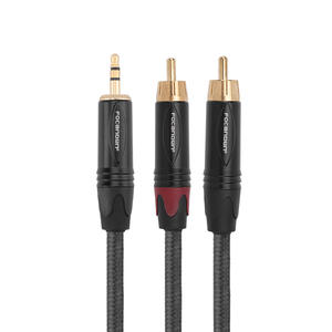 Cable de audio trenzado de 3,5 mm macho a 2 RCA, divisor estéreo chapado en oro para altavoz, TV, subwoofer - Product Image 3