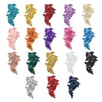Patch en tulle brodé à la main avec perles et sequins, appliqué en dentelle pour accessoires de robe de mariée - Vente en gros