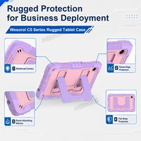 Étui de protection pour Samsung Tab A11 Plus A9 Plus S10 Lite S10 FE S9 FE S9 11 avec support et bandoulière en silicone + PC OEM ODM