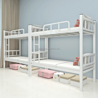 Lit superposé en métal durable, double couche, assemblage facile, lit en acier pour dortoir, hôpital, école, chambre à coucher