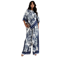 Ensemble deux pièces pour femmes S-2XL, imprimé animalier jungle, haut asymétrique avec ceinture et pantalon large taille haute, tenue de vacances