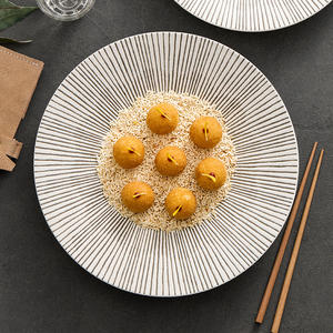 Plato de Verduras de Cerámica Esmaltada Blanca con Doble Espiga para Cocina Artística en el Hogar y Hoteles, Redondo, Apto para Microondas y Lavavajillas - Product Image 5