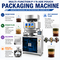 Machine automatique de remplissage, scellage et emballage pour sachets préformés Doypack et sachets verticaux de noix, arachides, pistaches, noyaux de noix et céréales