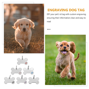 Placa de Identificación Personalizada Creativa para Mascotas, Diseño Simple Antipérdida con Letras y Patrón Sólido, Joyería para Perros y Gatos, Colgante para Collar OEM - Product Image 3