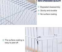 Cage suspendue pour perruches, construction en fil électroplaqué, habitat confortable pour les pinsons, les canaris et les calopsittes