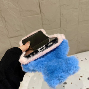 Coque <span class=keywords><strong>de</strong></span> téléphone fantaisie, viral et amusante, en forme <span class=keywords><strong>de</strong></span> <span class=keywords><strong>sirène</strong></span> avec cheveux tressés en perles, en peluche, pour Z Flip 3/4/5/6/7, souple, 3D, dessin animé, originale et mignonne - Product Image 5