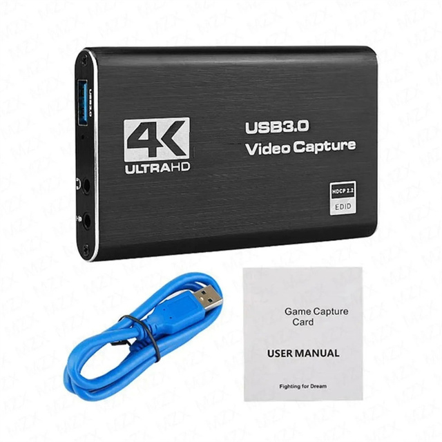 4K USB 3.0 Video Capture Card HDTV 1080P 60Hz HD Video Recorder Grabber for PS4 OBS Game Recording Live Streaming