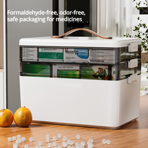 Caja <span class=keywords><strong>de</strong></span> Almacenamiento <span class=keywords><strong>de</strong></span> Medicamentos, Extra Grande, Multicapa, para el Hogar y la Familia, Botiquín <span class=keywords><strong>de</strong></span> <span class=keywords><strong>Primeros</strong></span> <span class=keywords><strong>Auxilios</strong></span> Portátil, <span class=keywords><strong>de</strong></span> Plástico, para Verano - Product Image 3