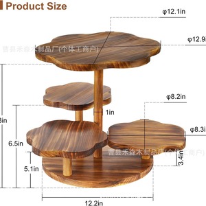 Torre de Cupcakes de Madera con Forma de Flor, 4 Niveles, Soporte Multiusos para Postres de Cumpleaños - Product Image 4
