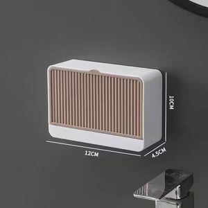 Bathroom Mesh Soap Box Wall Hanging Double-layer <b>Drain</b> Soap Box With <b>Cover</b> - Product Image 5