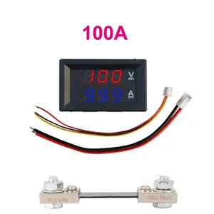 DC 0-100V Voltmeter Digital, Ammeter 10A 50A 100A detektor arus tegangan penguji 0.28 "layar LED ganda