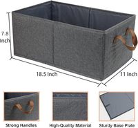 Grande boîte de rangement pliable en lin pour vêtements, jouets et organisation de placard de chambre
