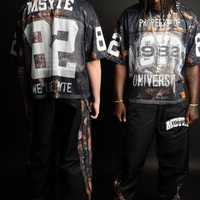 Ensemble streetwear surdimensionné personnalisé d'été respirant avec chaîne en métal maille camouflage imprimé sur toute la surface pantalon de survêtement pour hommes deux pièces