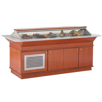 Table de présentation de buffet réfrigérée commerciale avec refroidissement par air, en acier inoxydable et contrôle numérique de la température