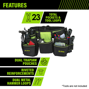 Bolsa de cintura ajustable <span class=keywords><strong>Portaherramientas</strong></span> magnético Cinturón duradero para hombres Carpinteros y artesanos HL008 con logotipo OEM y de goma - Product Image 4