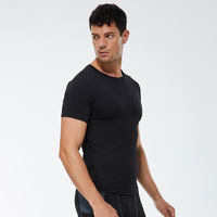 Kaos Lari Ketat Pria PRO Fitness - Menampilkan Desain Solid Sporty, Bahan Elastis, Cepat Kering, Top 4001 Elastisitas Tinggi
